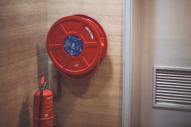 fire extinguisher and hose